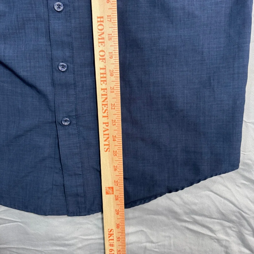 Orvis Men's Short Sleeve Tech Work Shirt Sz M Navy Blue Button Up Shirt Outdoors